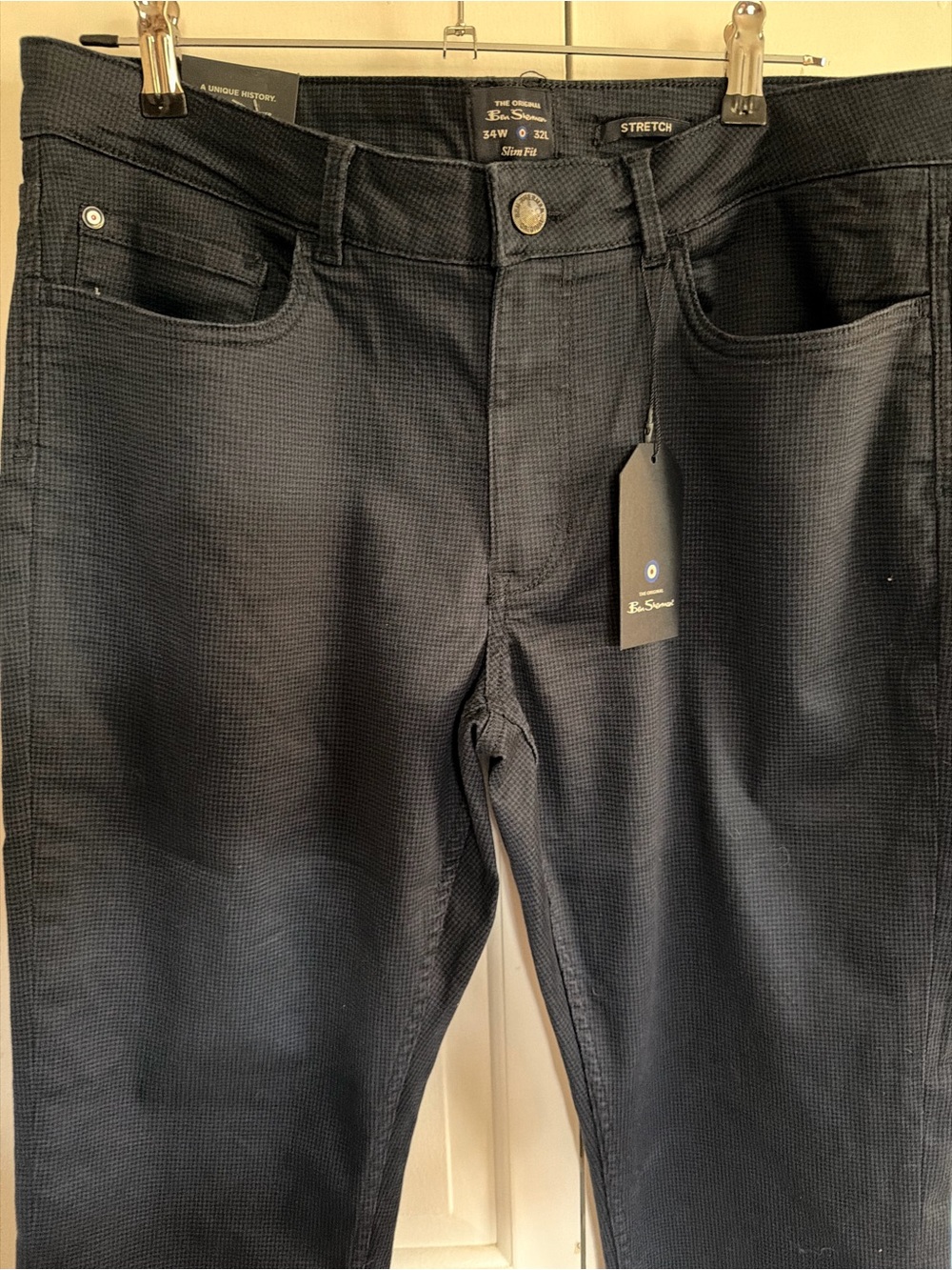 Ben Sherman Slim Stretch Pants in Dark Navy